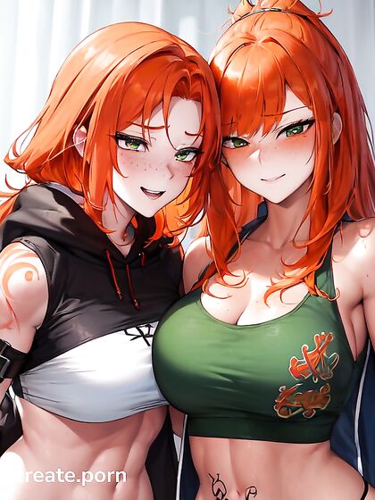 Ginger Beauty Enjoying Soft Pastel Pleasures in Stunning Hentai Images