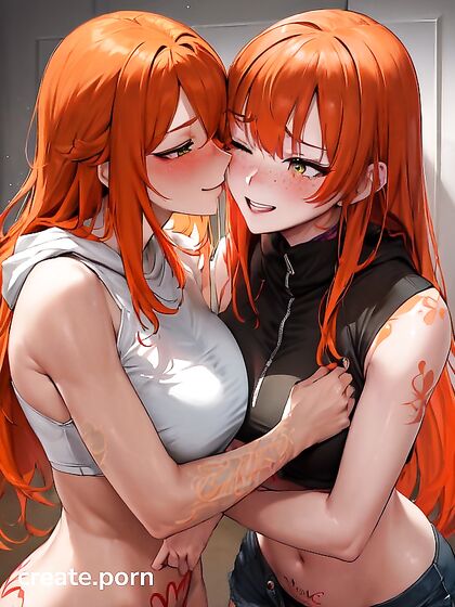 Ginger with Rounded Ass in Soft Pastel Erotic Hentai Images