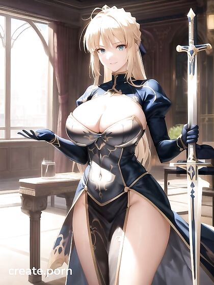 Artoria Pendragon Gets Playful in the Living Room for Hot Hentai Fun