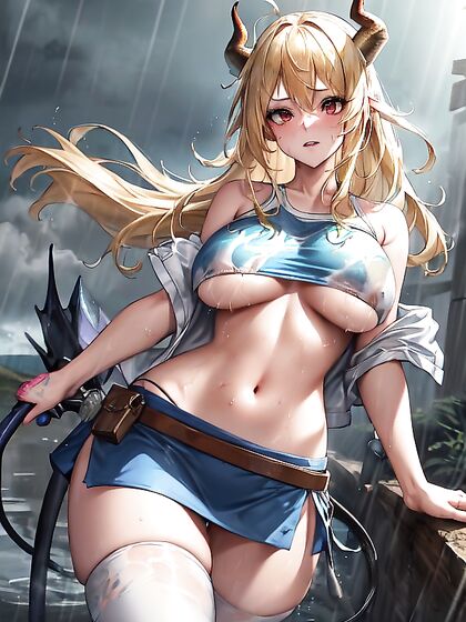 Long-Length hentai Picture with Pink-Eyed Beauty and Her Large Breasts