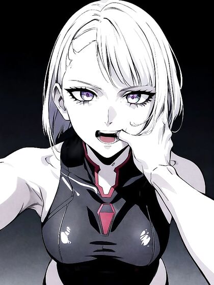 Lucy from Cyberpunk with Mouth Agape in Sexy SFW Hentai Images