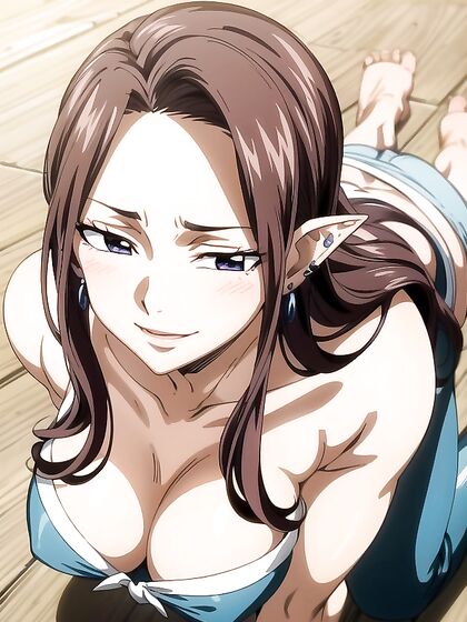Mouth Wide Open in Pleasure While Wearing a Fur Coat - 18+ Hentai AI Picture
