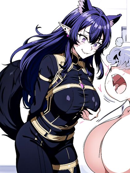 Purple-Eyed Beauty with Expanding Breasts Dazzles in Earring Adorned Hentai Images