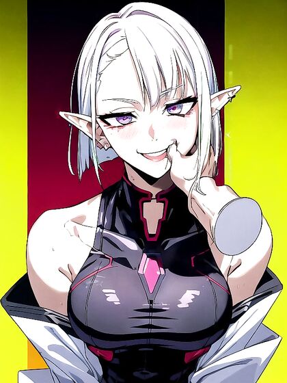 Lucy from Cyberpunk Shines with Earrings in  Hentai Images