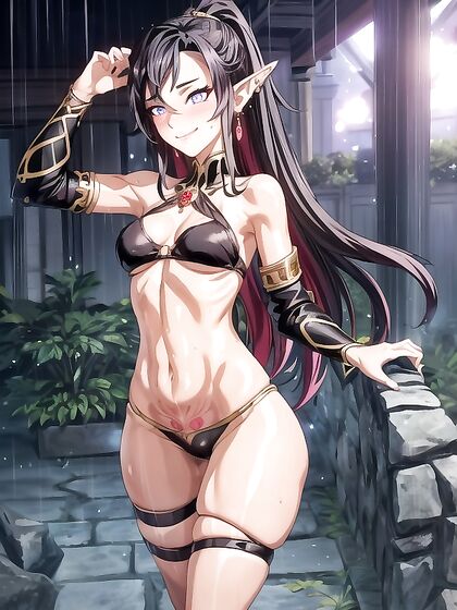 Skinny Girl 18+ with Earrings in Sexy SFW Hentai Picture