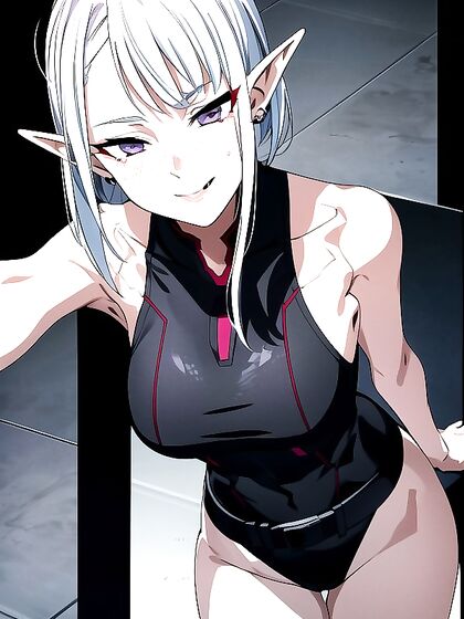 18-Year-Old With Purple Eyes and Huge Breasts in Seductive Hentai Images