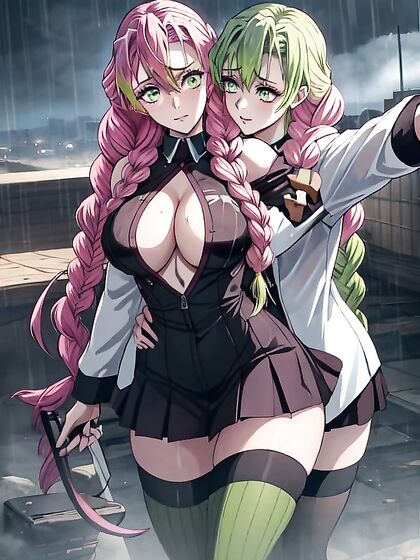 Mitsuri Kanroji from Demon Slayer in Ultra-Detailed Muscular Hentai Picture