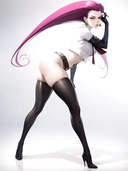 Naked Jessie from Pokémon Poses Seductively in Erotic Hentai Art