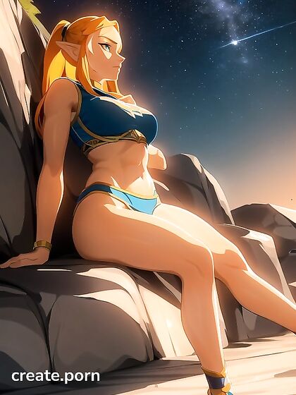 Zelda from The Legend of Zelda Laid Out in Seductive Front View Hentai Picture
