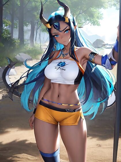 18-Year-Old in Thigh-High Socks and Oversized T-Shirt for Hot Hentai Picture