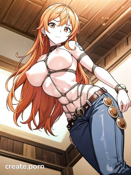 Nami from One Piece Pulled by Necklace in Naked Hentai Pleasure