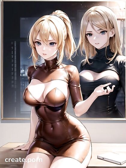 Scandinavian Beauty Kneels for  Busty Hentai Pleasure