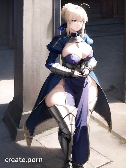 Artoria Pendragon's Enormous Assets in Extreme Hentai Picture