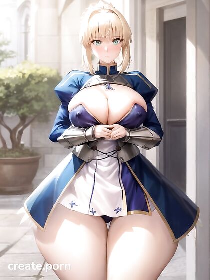 Artoria Pendragon's Massive Ass and Expanding Breasts in Steamy Hentai Picture