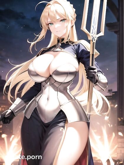 Artoria Pendragon's Massive Breasts Sparkle in Sequin Dress for Horny Hentai Picture