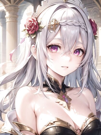 Freckled Girl 18+ with Pink and Glowing Eyes Seduces in Steamy hentai Picture