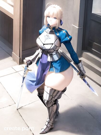 Artoria Pendragon Shows Off Her Huge Ass and Massive Breasts in Steamy Hentai Picture