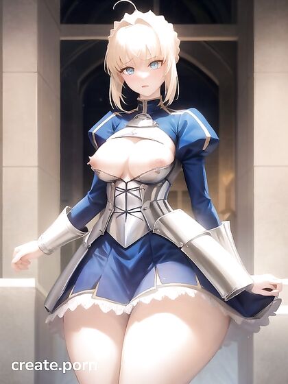 Artoria Pendragon's Expanding Breasts and Bubble Tits in Steaming Hentai Picture