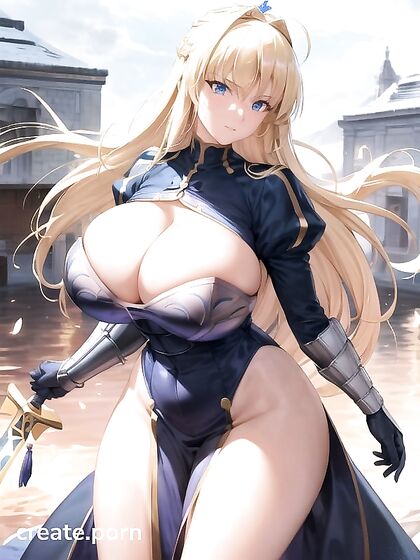 Artoria Pendragon's sequin dress highlights her massive ass in hentai-sama