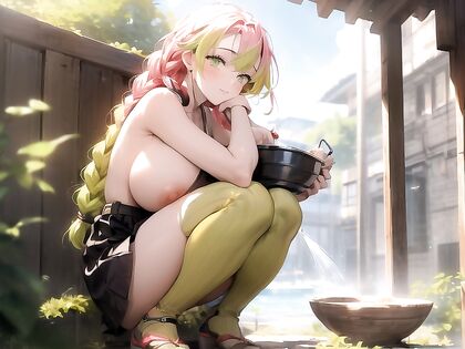 Horny Girl 18+ Stares at You While Showing Off Her Pubic Hair in Hentai Picture