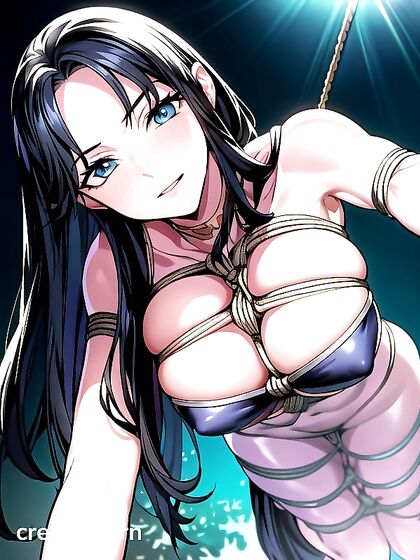 Nico Robin from One Piece Stripped Down in Thick-Line Hentai Picture