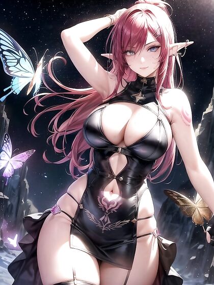 Goth Girl 18+ with Hair Clips Enjoying  Hentai Pleasure Ai Hentai Images