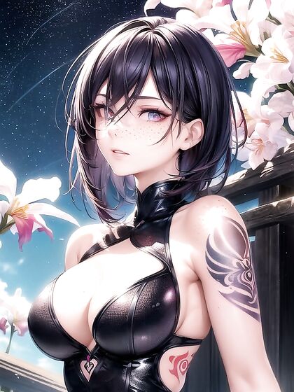 Glowing Eyes and Thicc Thrones in Simple Background Hentai AI Picture