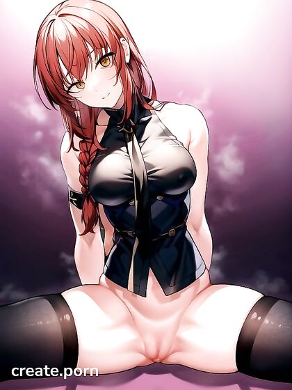 Makima from Chainsaw Man Shows Off Her Perfect Rear in Nude Splits Hentai Image