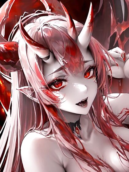 Red-Skinned Beauty Enjoys  orgasms Amid Hellish Backdrop