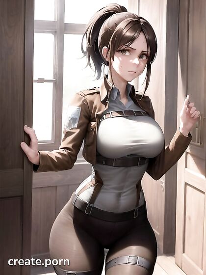Sasha from Attack on Titan Shows Off Her Large Breasts and Curvy Ass in hentai Picture