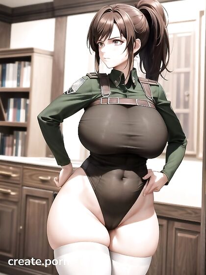 Huge-Assed Babe in Tight Leotard withBubble Tits Goes Wild in Hentai Picture