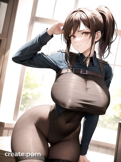 Sasha Braus from Attack on Titan Shows Off Her Massive Bosom and Curves in hentai Picture