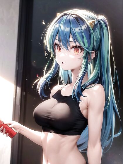 Muscular Guy with Multi-Colored Hair Shows Off in Steamy Hentai Images