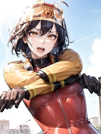 Hot Firefighter with Huge Breasts Moans ly in Ecstatic Hentai Images