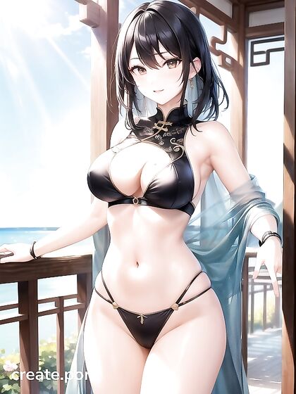 Belly Dancer with Small Ass Seduces in SteamyBrunette Hentai Picture