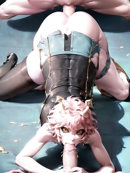 Ashido Mina from My Hero Academia in Hot 3P Hentai Picture