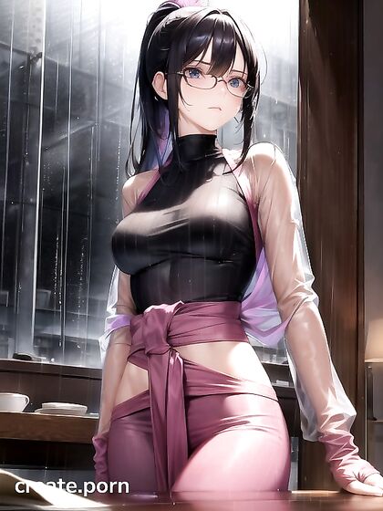Tashigi from One Piece Gets Seduced in the Rainy Living Room Hentai