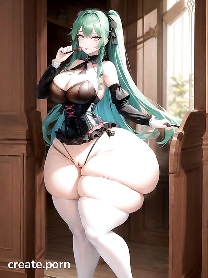 Goth Babe with Huge Ass Drenched in Semen for  Hentai Pleasure