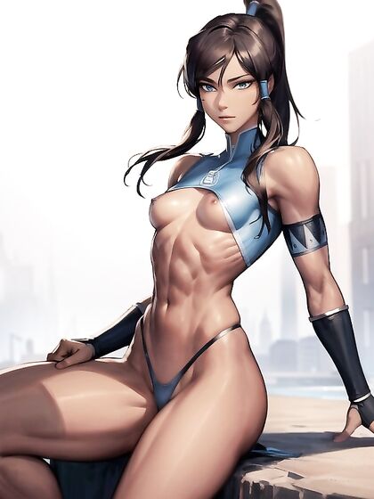 Korra from The Legend of Korra Teasing Her Small Ass and Sexy Nipples in Hentai Picture