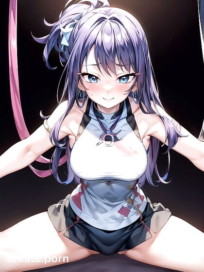 Mischievously Smiling and Blushing beauty Shows off her Splits in Thick Line Hentai