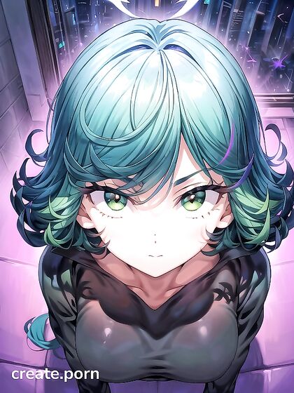 Tatsumaki from One Punch Man Stares ly at You in Glowing hentai Ecstasy