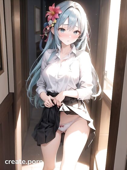 Hiyori from One Piece Lifts Her Skirt for Steamy Anime Hentai Picture