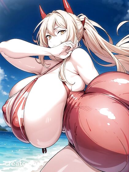 Beautiful Face and ThighsExposed in Seductive Bikini Hentai Picture