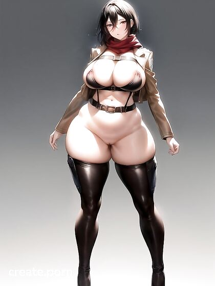 Mikasa Ackerman from Attack on Titan in Full-Bodied Massive Breast Hentai Picture