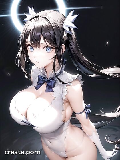 Hestia from DanMachi Glowing Amidst Dark Skies in Ultra-Detailed Hentai Ecstasy