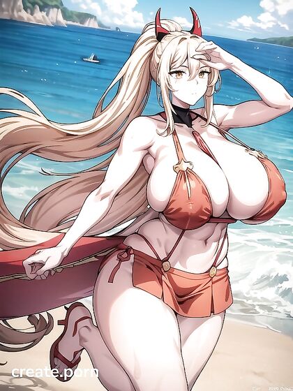 Power from Chainsaw Man Shows Off Her Perfect Thighs in Erotic Handjob Hentai Image