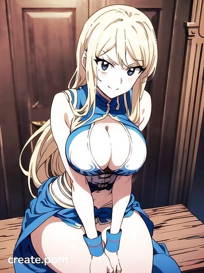 Lucy Heartfilia's Skinny Frame and Massive Tits in Fairy Tail Hentai Glory
