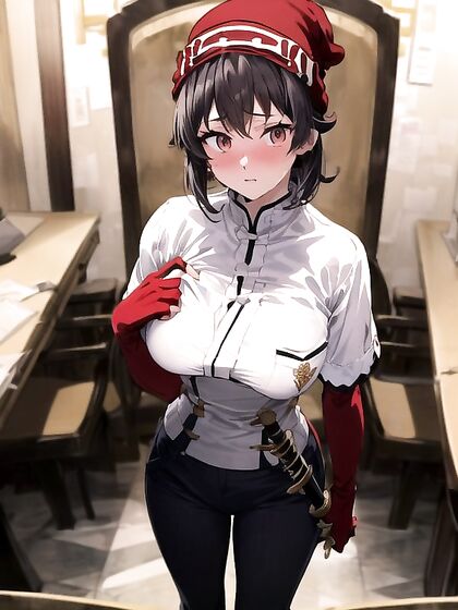 Super Shy and Cute Girl 18+ with Short Hair Wears Office Shirt for Hentai Pleasure