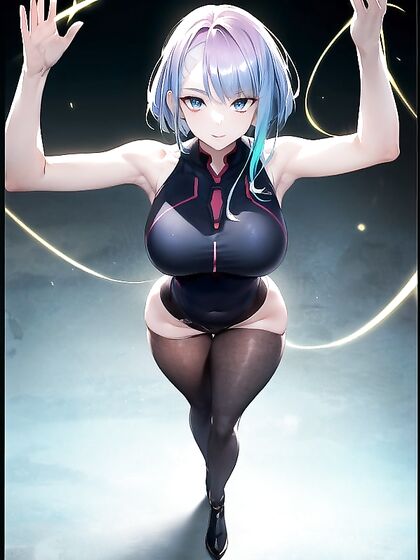Lucy from Cyberpunk Gets Wild in Busty, Blue-Skinned Hentai Images