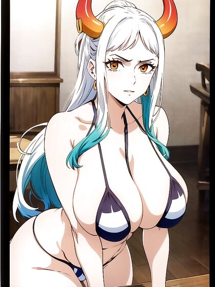 MatureWoman Stares Seductively at Camera with Crossed Arms in Hentai Fantasy